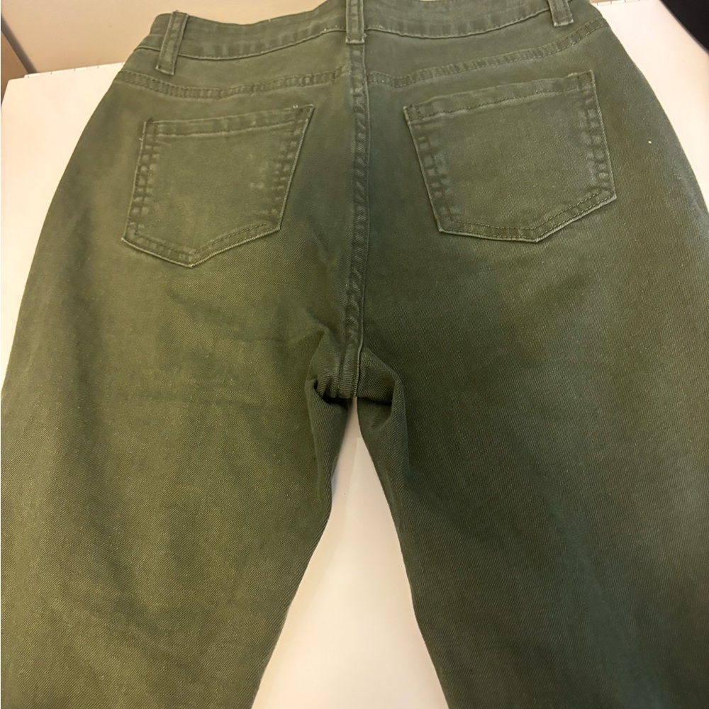 Olive green BiBi brand nwt raw edge